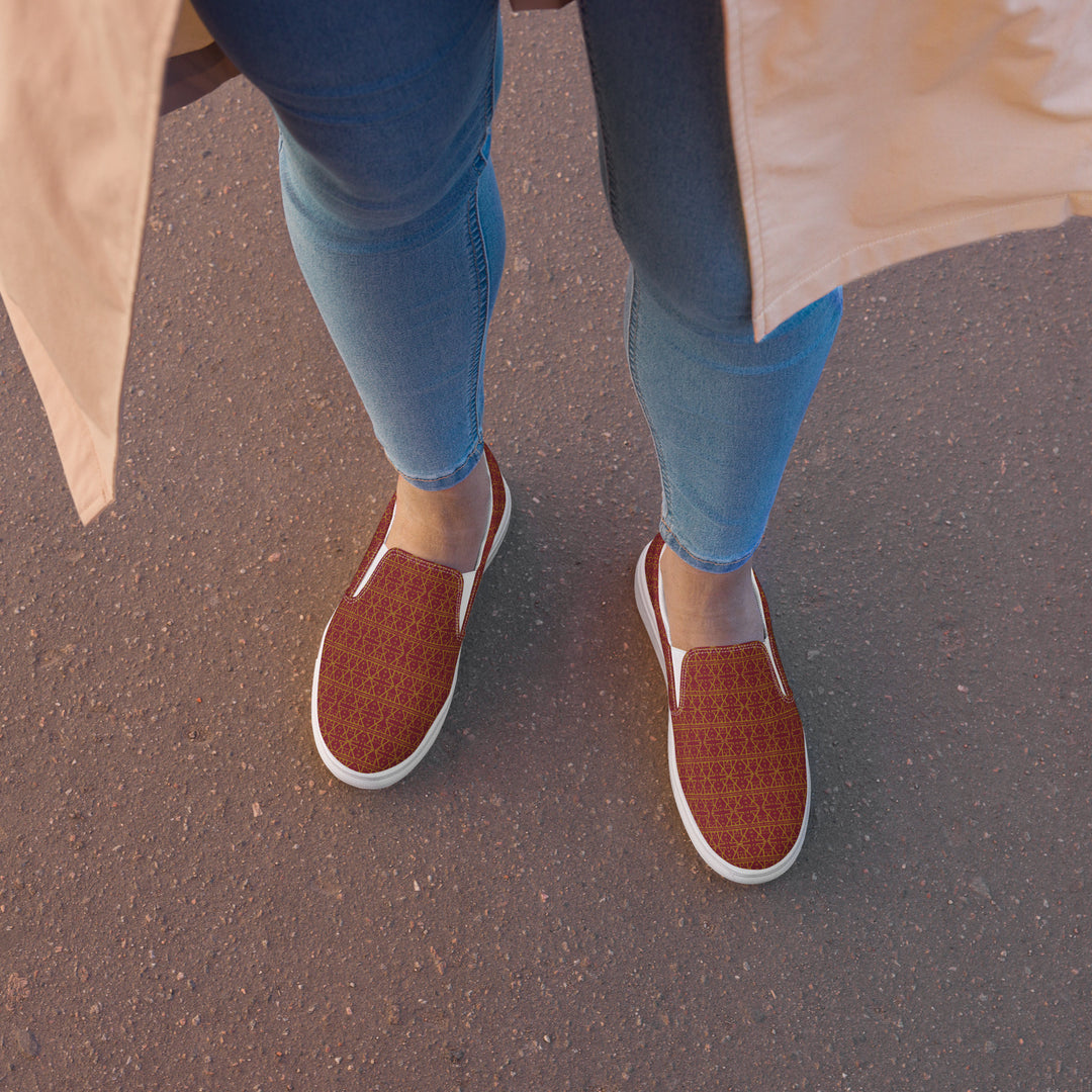 Burgundy Women's Slip on shoes-6